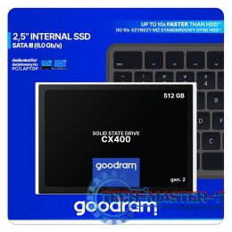Dysk SSD GOODRAM SSDPR-CX400-512-G2 CX400 gen. 2 (2.5″ /512 GB /SATA III (6 Gb/s) /550MB/s /500MB/s)