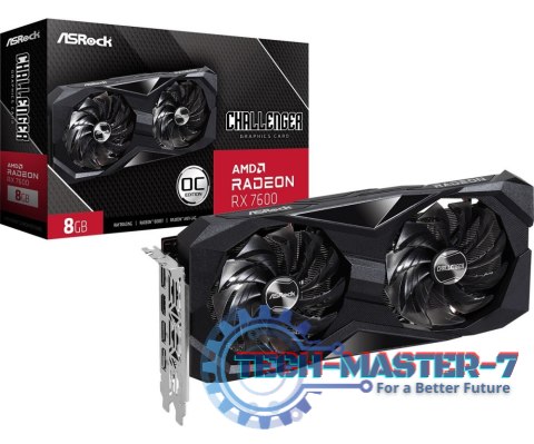 Karta graficzna ASROCK Radeon RX 7600 Challenger 8G OC GDDR6 (RX7600 CL 8GO) Karta graficzna ASROCK Radeon RX 7600 Challenger 8G OC GDDR6 (RX7600 CL 8GO)