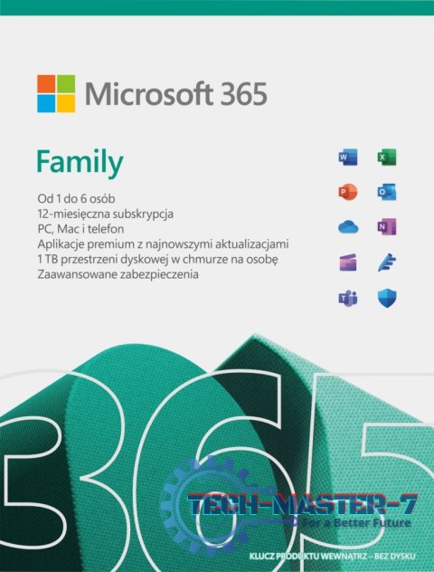 Microsoft 365 Family PL P10 1Y 6Users Win/Mac Medialess Box 6GQ-01940 Microsoft 365 Family PL P10 1Y 6Users Win/Mac Medialess Box 6GQ-01940