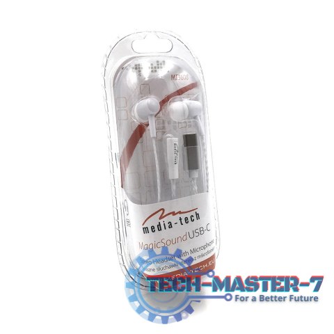 Słuchawki douszne Douszne MEDIA-TECH MT3600W (1.15m /Złącze USB typu C wtyk/Biały) Słuchawki douszne Douszne MEDIA-TECH MT3600W (1.15m /Złącze USB typu C wtyk/Biały)