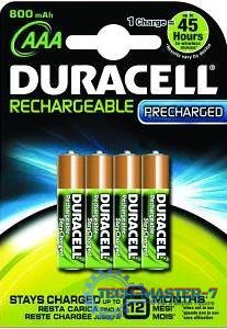 Baterie DURACELL Niklowo-metalowo-wodorkowa AAA (LR03, R03, 24A, MN2400, AM4, UM4, HP16) 800mAh 4 szt. HR03-A