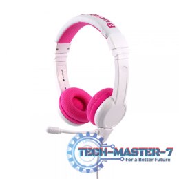 Słuchawki na głowę z mikrofonem BUDDYPHONE BP-SCHOOLP-PINK (1.4m /3.5 mm wtyk/Biało-różowy)
