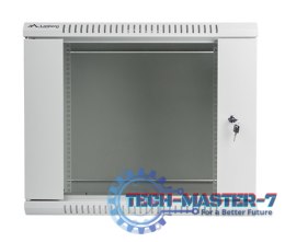 Szafa instalacyjna wisząca 19'' 9U 600X450mm szara (drzwi szklane)