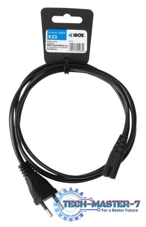Kabel zasilający IBOX Schuko - IEC320 C7 1.5m. IKZ3
