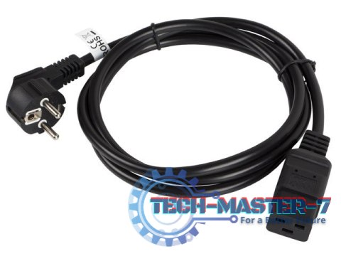 Kabel zasilający LANBERG Wtyczka typ C/F (Schuko) 1.8m. CA-C19C-10CC-0018-BK