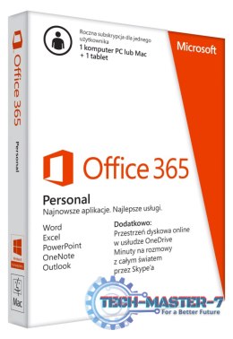 Microsoft ESD Microsoft 365 Personal 1Y 1U Win/Mac 32/64bit AllLng DwnLd EuroZone QQ2-00012