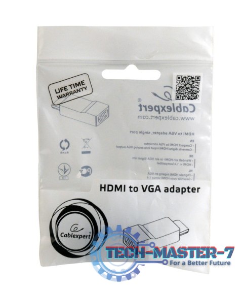 Adapter GEMBIRD HDMI-A (M) - VGA (F) HDMI (wtyk) - VGA (gniazdo) A-HDMI-VGA-001 Adapter GEMBIRD HDMI-A (M) - VGA (F) HDMI (wtyk) - VGA (gniazdo) A-HDMI-VGA-001