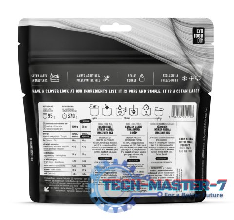 Danie liofilizowane Lyofood Kurczak Tikka masala 370 g Danie liofilizowane Lyofood Kurczak Tikka masala 370 g