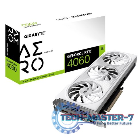 Karta graficzna GIGABYTE GeForce RTX 4060 AERO OC 8G GDDR6 (GV-N4060AERO OC-8GD) Karta graficzna GIGABYTE GeForce RTX 4060 AERO OC 8G GDDR6 (GV-N4060AERO OC-8GD)