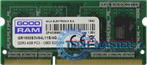 Pamięć GOODRAM (SODIMM/DDR3/4 GB/1600MHz/1.35V/11CL)