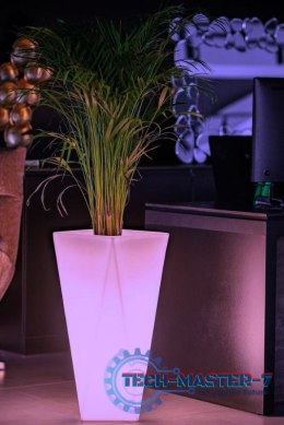 Designerska donica MONUMO VASO biała z oświetleniem MONUMO