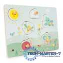 Drewniana tablica sensoryczna z różnymi rodzajami materiału ECOTOYS ECOTOYS