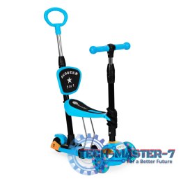 Hulajnoga trójkołowa balansowa led 3w1 świecące kółka - Niebieska ECOTOYS ECOTOYS