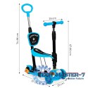 Hulajnoga trójkołowa balansowa led 3w1 świecące kółka - Niebieska ECOTOYS ECOTOYS
