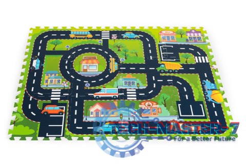 Mata piankowa dla dzieci puzzle miasto ulice drogi IPLAY
