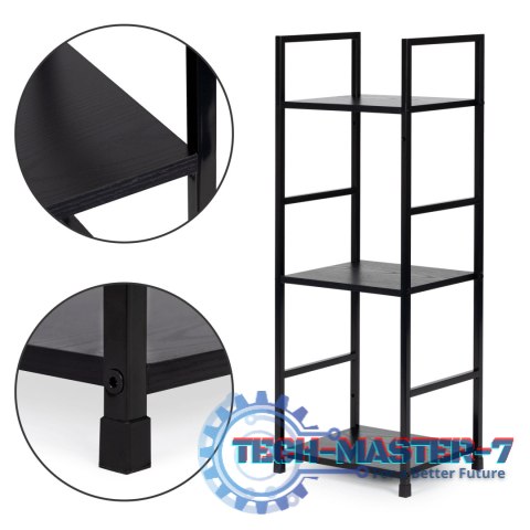 Regał drewniany nowoczesny metalowa rama LOFT 3 półki czarny ModernHome Regał drewniany nowoczesny metalowa rama LOFT 3 półki czarny ModernHome