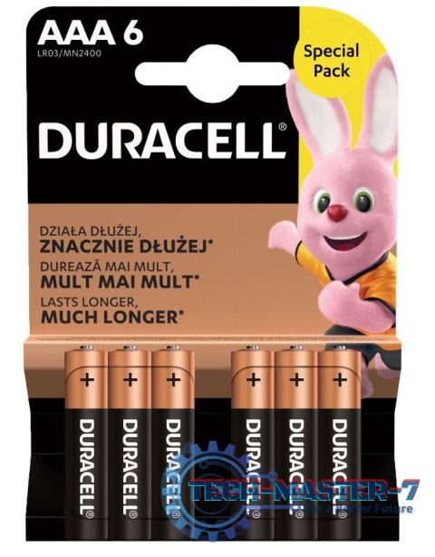 Baterie DURACELL Alkaliczna AAA 6 szt. Duracell Basic AAA/LR3 blister 6 szt