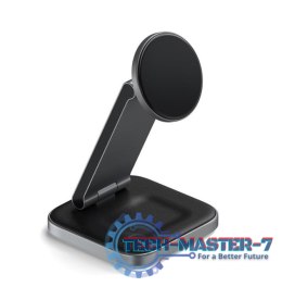 Satechi 2-in-1 Foldable Charging Stand - składana podstawka ładująca Qi2 do dwóch urządzeń (space gray)
