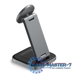 Satechi 2-in-1 Foldable Charging Stand - składana podstawka ładująca Qi2 do dwóch urządzeń (space gray)