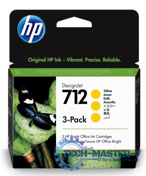 Tusz HP 712 3-Pack 29-ml Yellow 3ED79A