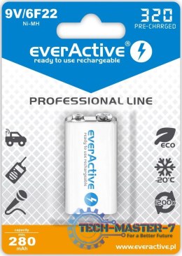 Baterie EVERACTIVE NiMH PP3 (9V, 6LR61, 6F22, 6R61) 320mAh Blister EVHRL22-320