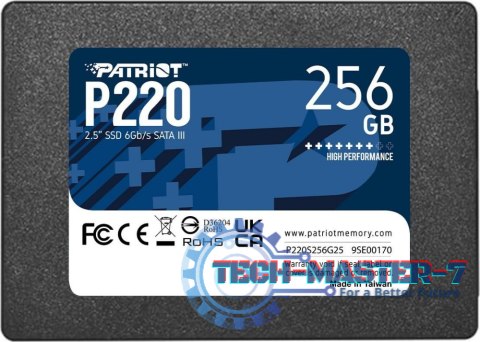 Dysk SSD PATRIOT P220S256G25 (2.5″ /256 GB /SATA III /550MB/s /490MB/s)