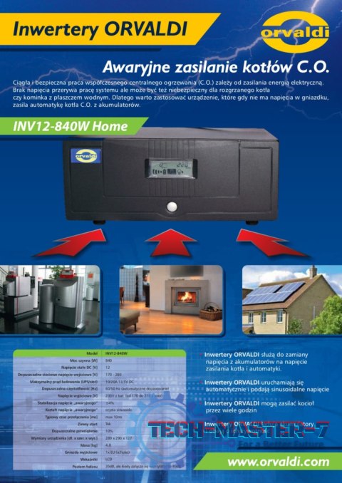 INVERTER ORVALDI INV12-840W Home (UPS) Zasilacz UPS INVERTER ORVALDI INV12-840W Home (UPS) Zasilacz UPS