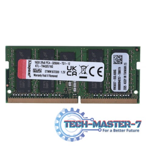 Pamięć KINGSTON (SODIMM/DDR4/16 MB/3200MHz/1.2V/22 CLCL/SINGLE)