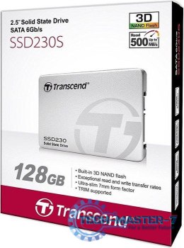 Dysk SSD TRANSCEND 230S 128 GB (2.5″ /128 GB /SATA III (6 Gb/s) /560MB/s /300MB/s)