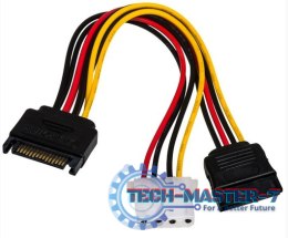 Kabel zasilający AKYGA SATA (wtyk) - SATA (gniazdo) + Molex 0.15m. AK-CA-32