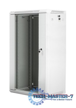 Szafa instalacyjna wisząca 19'' 22U 600X450mm szara (drzwi szklane)