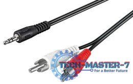 TECHLY 504402 0.5m /s2x RCA (L/R) 1x Jack 3.5 mm