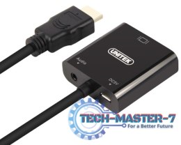 Adapter UNITEK HDMI - VGA + audio HDMI (wtyk) - VGA (gniazdo) Y-6333