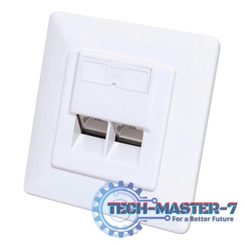 Gniazdo podtynkowe 2x RJ45 Cat6a STP białe Gniazdo podtynkowe 2x RJ45 Cat6a STP białe