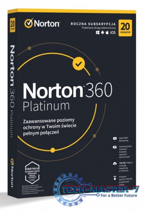 *Norton360 PLATINUM100GB PL 1U 20Dvc 1Y 21427517