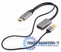 Adapter GEMBIRD A-HDMIM-DPF-02 HDMI - DisplayPort + USB