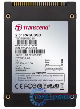 Dysk SSD TRANSCEND PSD330 32 GB (2.5″ /32 GB /PATA /119MB/s /36.12MB/s)