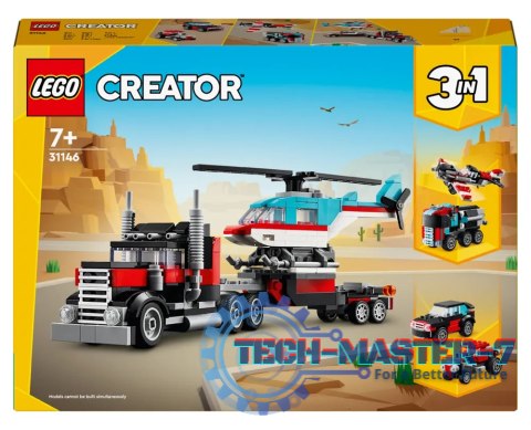 LEGO 31146 Creator 3w1 - Ciężarówka z platformą i helikopterem