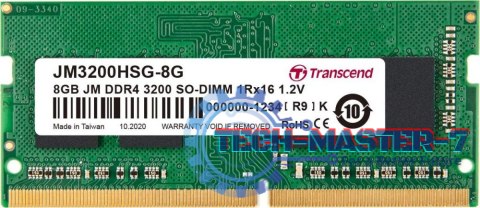Pamięć TRANSCEND (SODIMM/DDR4/8 GB/3200MHz/1.2V/22CL/SINGLE)