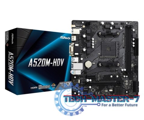 Płyta główna ASROCK A520M-HDV Socket AM4 MICRO ATX Płyta główna ASROCK A520M-HDV Socket AM4 MICRO ATX