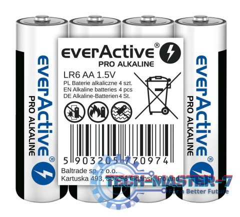 Baterie EVERACTIVE Alkaliczna AA 3000mAh 4 szt. LR6PRO4T