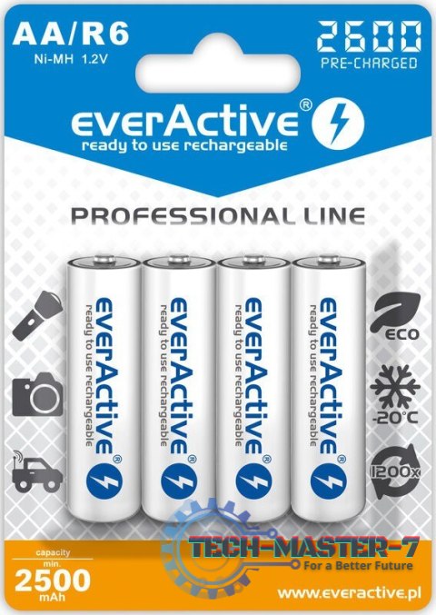 Baterie EVERACTIVE NiMH AA 2500mAh 4 szt. EVHRL6-2600