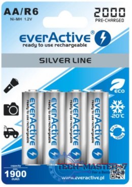 Baterie EVERACTIVE NiMH AA (LR06, FR6, R6, 15A, MN1500, AM3, UM3, HP7) 1900mAh 4 szt. EVHRL6-2000
