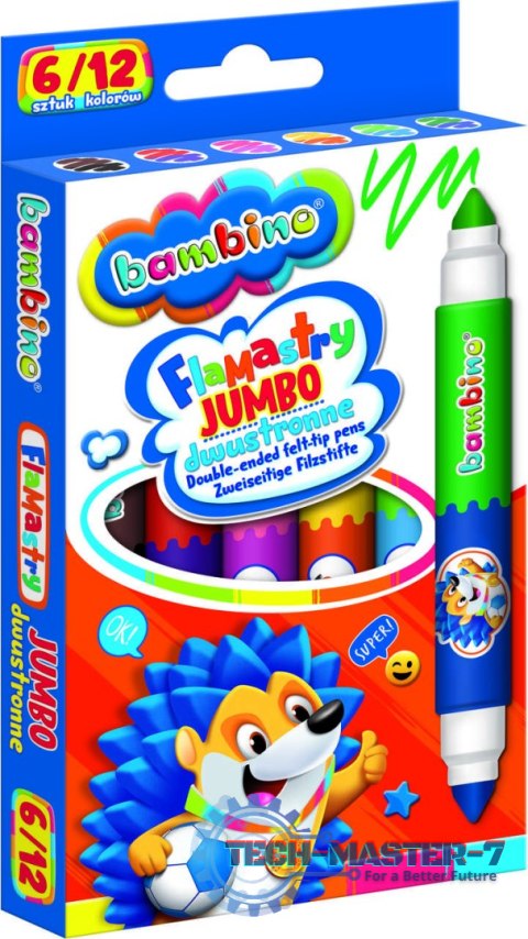 Flamastry mazaki dwustronne grube Bambino 12 kolorów Flamastry mazaki dwustronne grube Bambino 12 kolorów