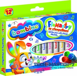 Flamastry mazaki pieczątki stempelki Bambino 12 kolorów
