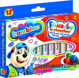Flamastry mazaki pieczątki stempelki Bambino 12 kolorów