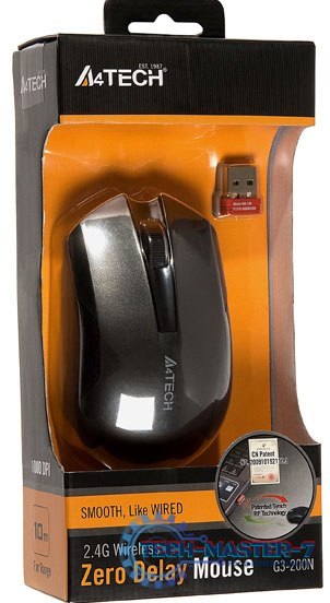 Mysz Bezprzewodowa A4TECH V-Track G3-200N-1 Czarny Mysz Bezprzewodowa A4TECH V-Track G3-200N-1 Czarny