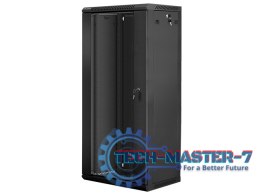 Szafa instalacyjna wisząca 19'' 27U 600X450mm czarna (drzwi szklane)