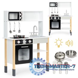 Drewniana kuchnia dla dzieci piekarnik palniki mikrofala akcesoria ECOTOYS ECOTOYS