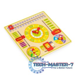 Drewniana tablica edukacyjna manipulacyjna kalendarz zegar ECOTOYS ECOTOYS